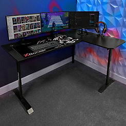 X Rocker Panther XL Corner Reversible Gaming Desk with Smooth-Glide Mousepad