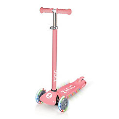 Zinc Three Wheeled Light Up Superstar Scooter - Pink