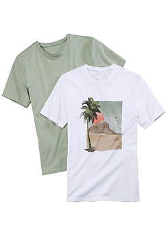 beachtime Pack of 2 Round Neck T-Shirts