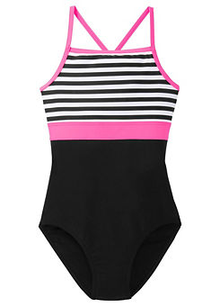bonprix Girls Stripe Detail Swimsuit