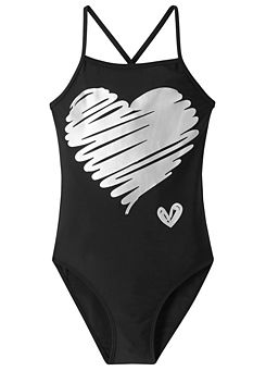 bonprix Heart Print Swimsuit