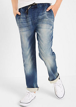 bonprix Kids Elasticated Waist Drawstring Jersey Jeans