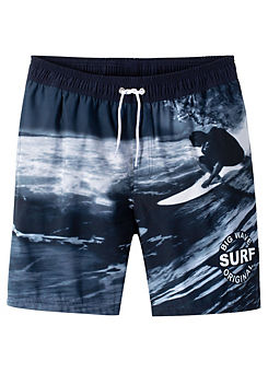 bonprix Kids Printed Surfer Swim Shorts