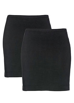 bonprix Pack Of 2 Stretch Mini Skirts