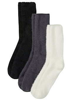 bonprix Pack of 3 Fluffy Socks