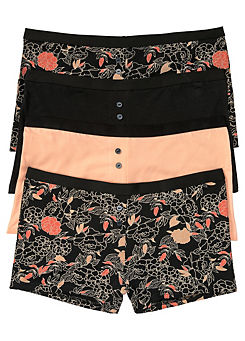 bonprix Pack of 4 Floral Shorts