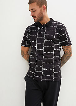 bonprix Printed Short Sleeve Polo Shirt