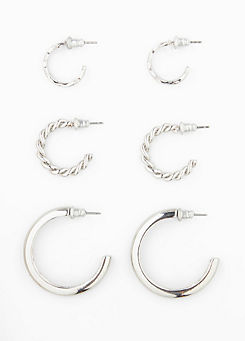 bonprix Set of 3 Pairs of Hoop Earrings