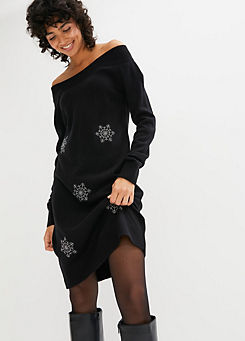bonprix Snowflake Knit Dress