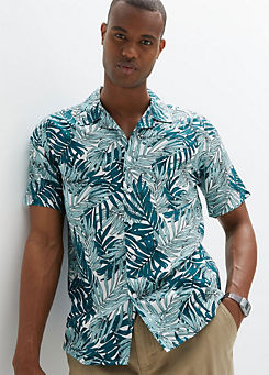 bonprix Tropical Print Short Sleeve Shirt