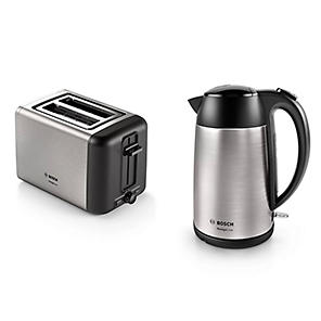 Daewoo 2 Set Bundle - 1.7L Kettle 3kw & 2 Slice Honeycomb Toaster Black