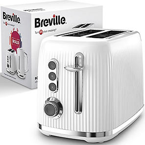 Breville Bold Electric Kettle 1.7L & 2 Slot Toaster Set Silver Chrome 5  Colours