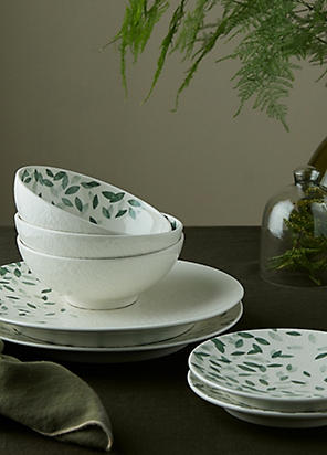 Denby Pasta Bowl Set - Stoneware, Green, 4 Bowls (22cm, 1050ml Each)