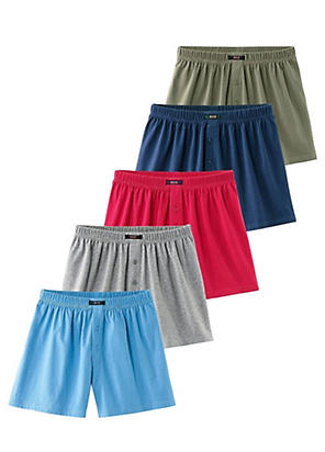 Bjorn Borg 5 Pack of Essential Boxer Shorts - Black, Blue & Khaki Print