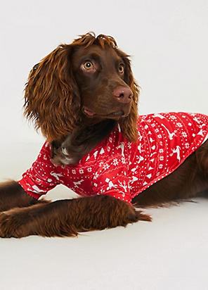 In The Style x Jac Jossa Red Kids Reindeer Fairisle Jersey Top & Bottom  Pyjama Set