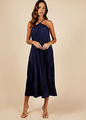 Little Mistress Kerri Navy Embellished Tie Waist Maxi Dress Freemans