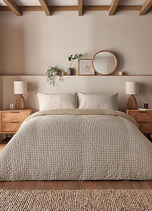 cotton duvet silentnight waffle fleece duvet cover and pillowcase set
