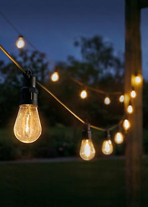 Smart Garden Set of 10 Connectable Vintage Multi Coloured Festoon Lights Freemans