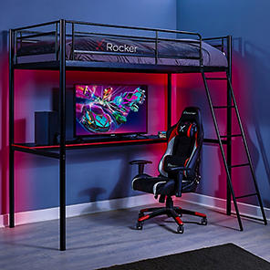 X Rocker Armada Dual Bunk Bed with Gaming Desk Freemans