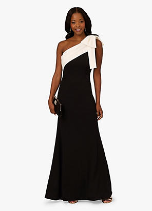 Adrianna Papell One Shoulder Bow Midi Dress | Freemans