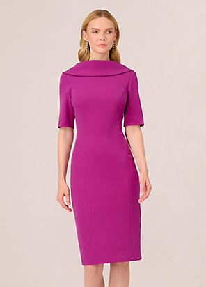 Adrianna Papell Roll Neck Sheath Dress with V Back Freemans