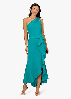 Adrianna Papell Papell Studio Beaded Knit Crepe Gown | Freemans