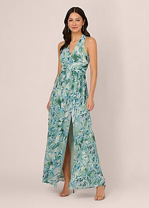 Adrianna Papell Long Printed Gown Freemans