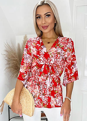 Stacey Solomon Responsible Viscose White Floral Square Neck Button Through Longline  Blouse