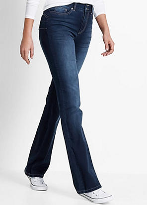 Sosandar Dark Indigo Kick Flare Jeans