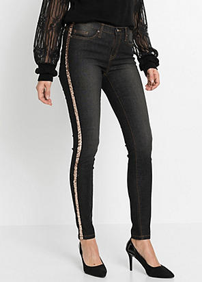 bonprix Embroidered Piped Jeans