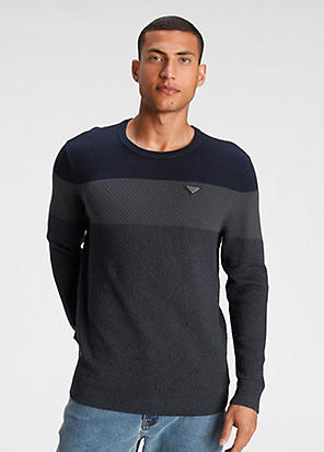 Threadbare Textured Raglan Mock T-Shirt Crew Neck Jumper
