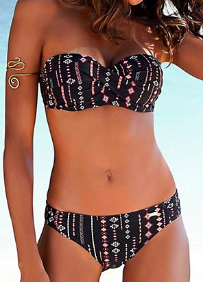 Navy Stripe Bandeau Bikini Top by Venice Beach