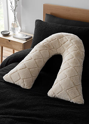 Fluffy fleece v pillow best sale