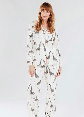 Loungeable Velour Long Sleeve Buttoned Pyjama Set