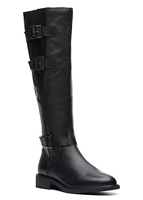 Clarks long clearance black boots