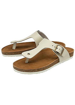 Dunlop Taryn Rose Gold Leather Toe Post Footbed Sandals Freemans