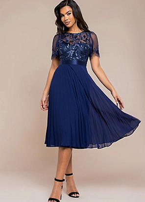 Phase Eight Gwen Textured Twist Neck Dress | Freemans