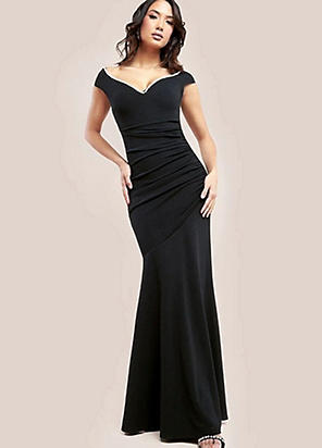 【海外限定】AdriannaPapell ドレス☆Stretch Crepe Long Black Adrianna Papell Stretch Crepe Long Dress | Freemans
