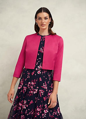 HOBBS Three-Quarter Sleeve Elize Crepe Jacket | Freemans