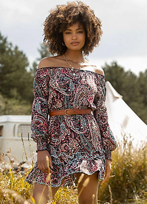 Folky Floral Tunic Dress