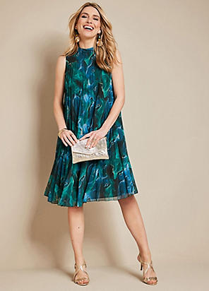 Kaleidoscope Mint Print Shift Dress