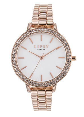 Lipsy Heart Detail Dial Nude Strap Watch