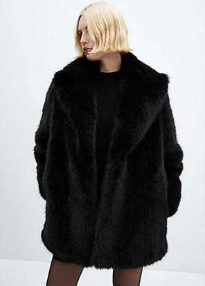 Star by Julien Macdonald Mono Faux Fur Coat