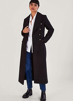 Together Stone Longline Trench Coat