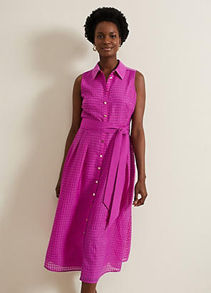 Phase Eight Gian Magenta Wrap Midi Dress Freemans