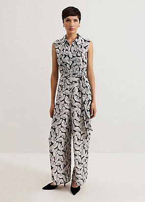 Phase Eight Saskia Abstract Pleated Jumpsuit | Freemans