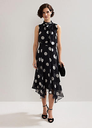 【関税込】Phase Eight ドレス☆Collection 8 Pippa Spot Print PHASE EIGHT Pippa Abstract Print Midi Dress in Green/Purple