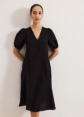【関税込】PhaseEight ワンピース☆Candice Shirt Dress Phase Eight Candice Zip Neck Shirt Dress, Black