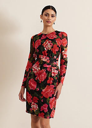 Phase Eight Abigail Printed Pleat Midaxi Dress | Freemans