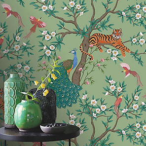 Arthouse Opulent Peacock Teal Wallpaper